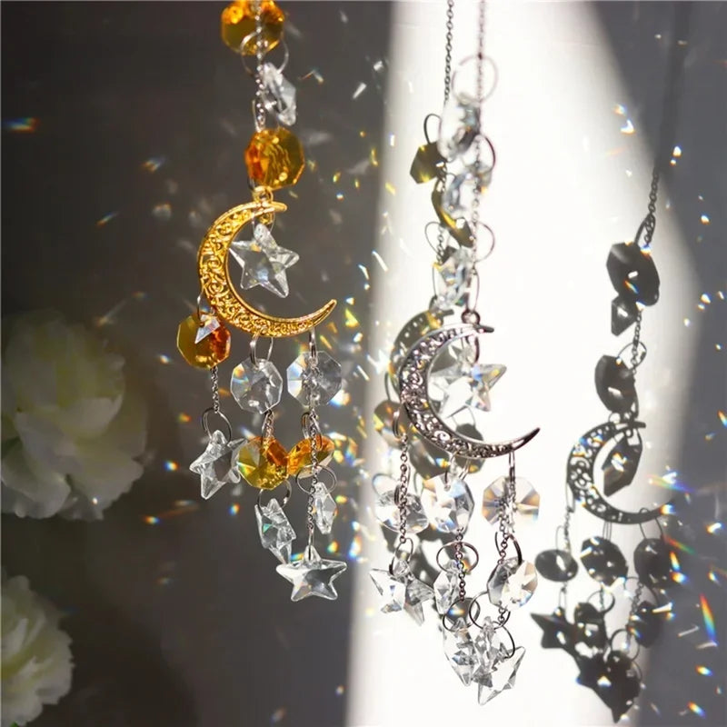 Crystal Rainbow Suncatcher Glass Hanging Pendant – Garden Decor Crystal Suncatcher Axl