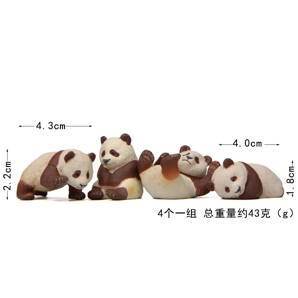 4-Piece Mini Panda Figurine Set – Micro Landscape Garden Decor Garden Miniature Figurines Axl Coffee