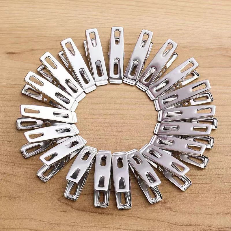 20-Pack Stainless Steel Clothespins – Windproof Sealing Clips Stainless Steel Clothespins Axl