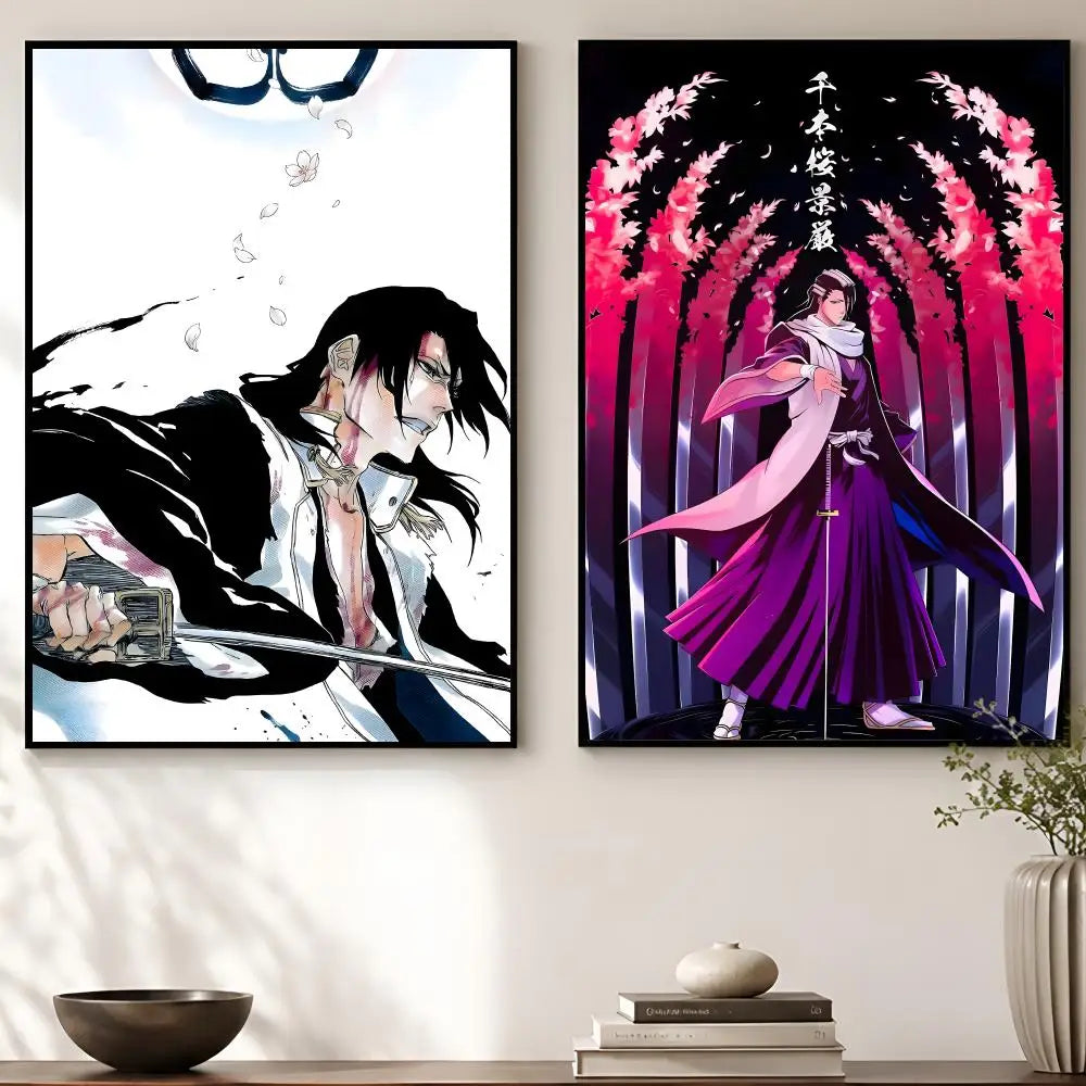 Byakuya Kuchiki Anime Poster – HD Self-Adhesive Wall Decor Anime Wall Poster Axl