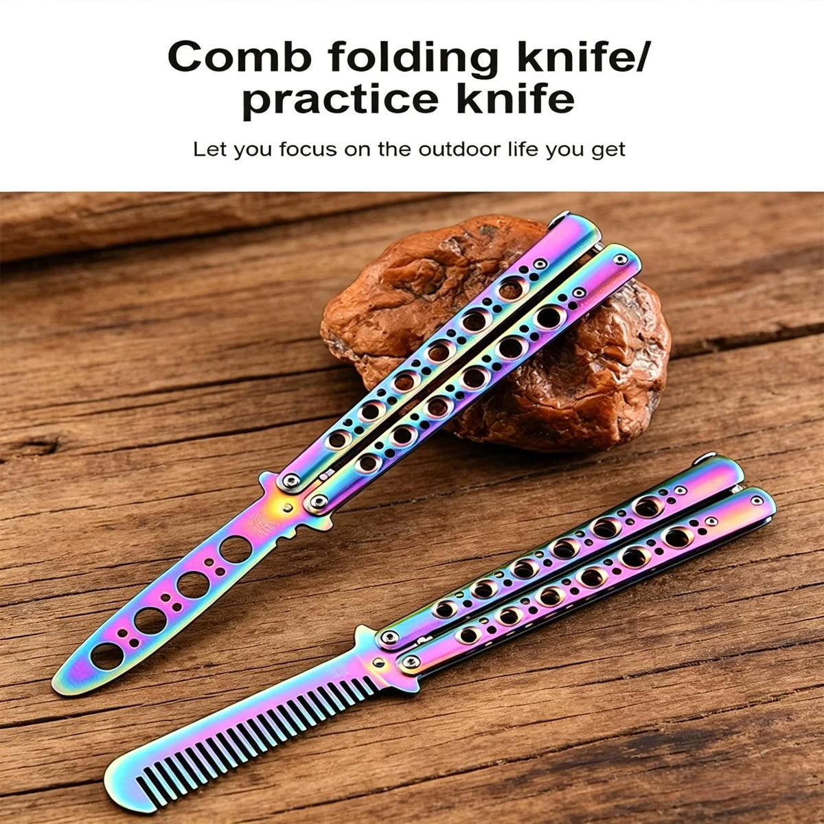 Stainless Steel Butterfly Comb – Folding Practice Comb for Men Folding Butterfly Comb Axl