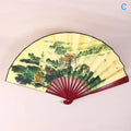 33cm Chinese Retro Silk Folding Fan | Bamboo Handle Dance Fan Folding Hand Fan Axl C