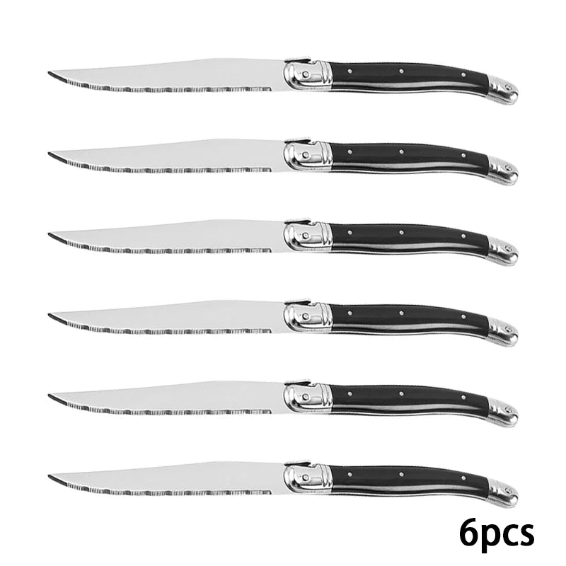Serrated Steak Knives Set 1–8 Pc | Sharp 3CR13 Steel Cutlery Steak Knife Set Axl 6 PCS Table knife