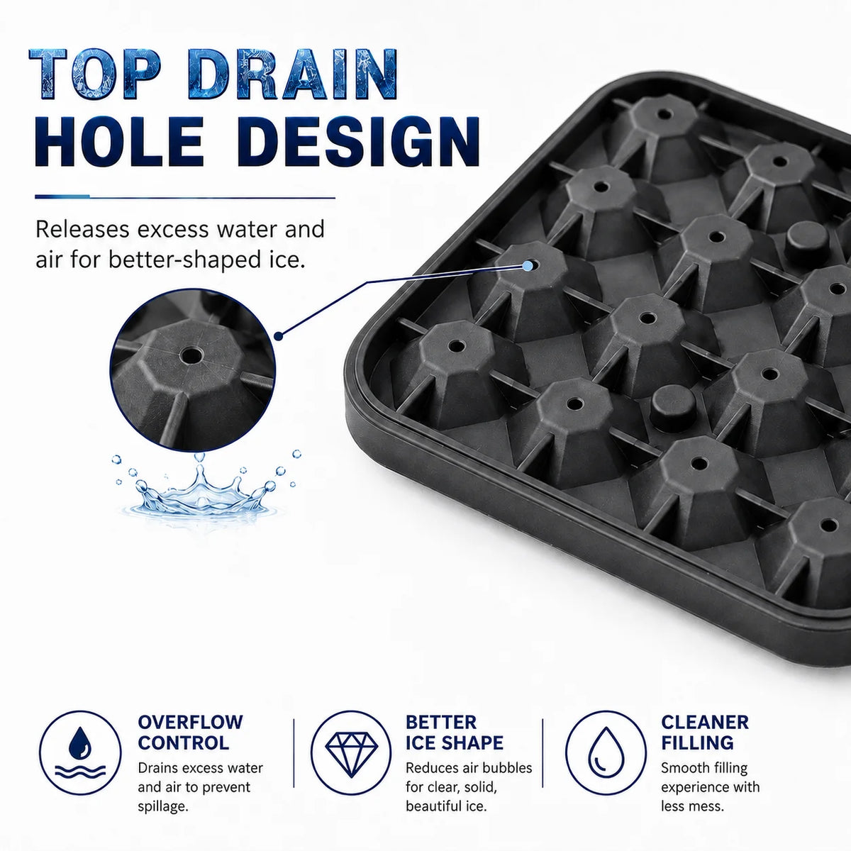 Diamond Ice Cube Tray 16-Cavity Silicone Mold for Cocktails Silicone Ice Tray Axl