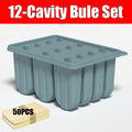 12-Cavity Silicone Popsicle Molds Set with 50 Sticks | Ice Pop Maker Ice Pop Mold Set Axl 12-Cavity Bule Set
