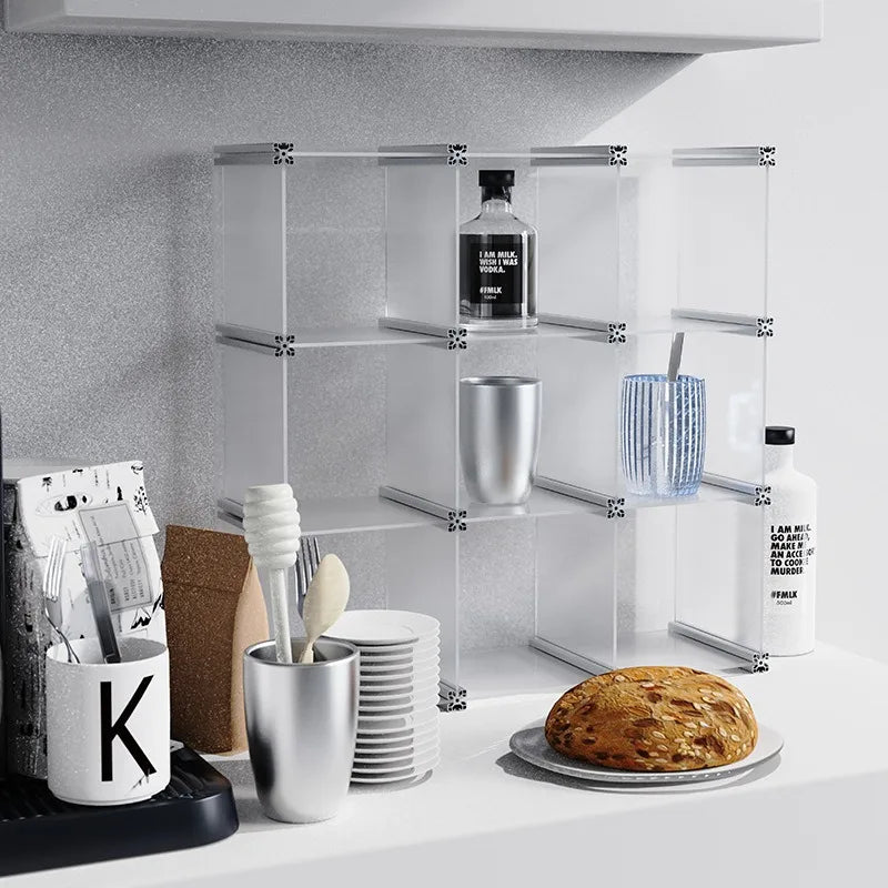 4-Tier Acrylic Desktop Organizer Rack | Cosmetics Storage Desktop Organizer Rack Axl