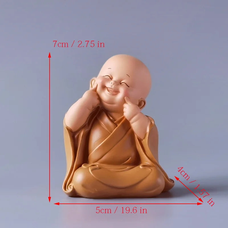 Resin Little Monk Mini Statue – Handmade Home Decor Gift Decorative Figurine Axl 12