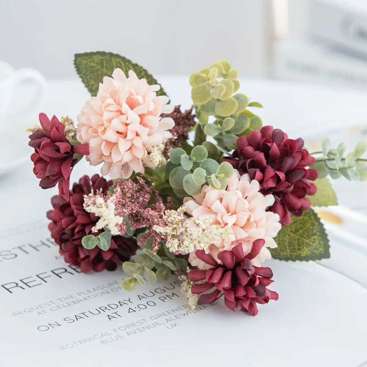 Silk Chrysanthemum Artificial Flower Bouquet – Wedding & Home Décor Artificial Flower Bouquet Axl color 3 1 pc