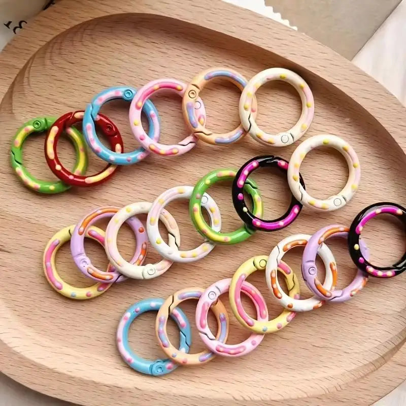 8-Pack Colorful Donut Spring Gate Key Rings & Carabiners Keychain Craft Rings Axl