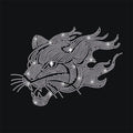 Leopard Head Rhinestone Iron-On Patch – 11.7x8.3" Bling Decal Iron-On Rhinestone Patch Axl AECH04-15344