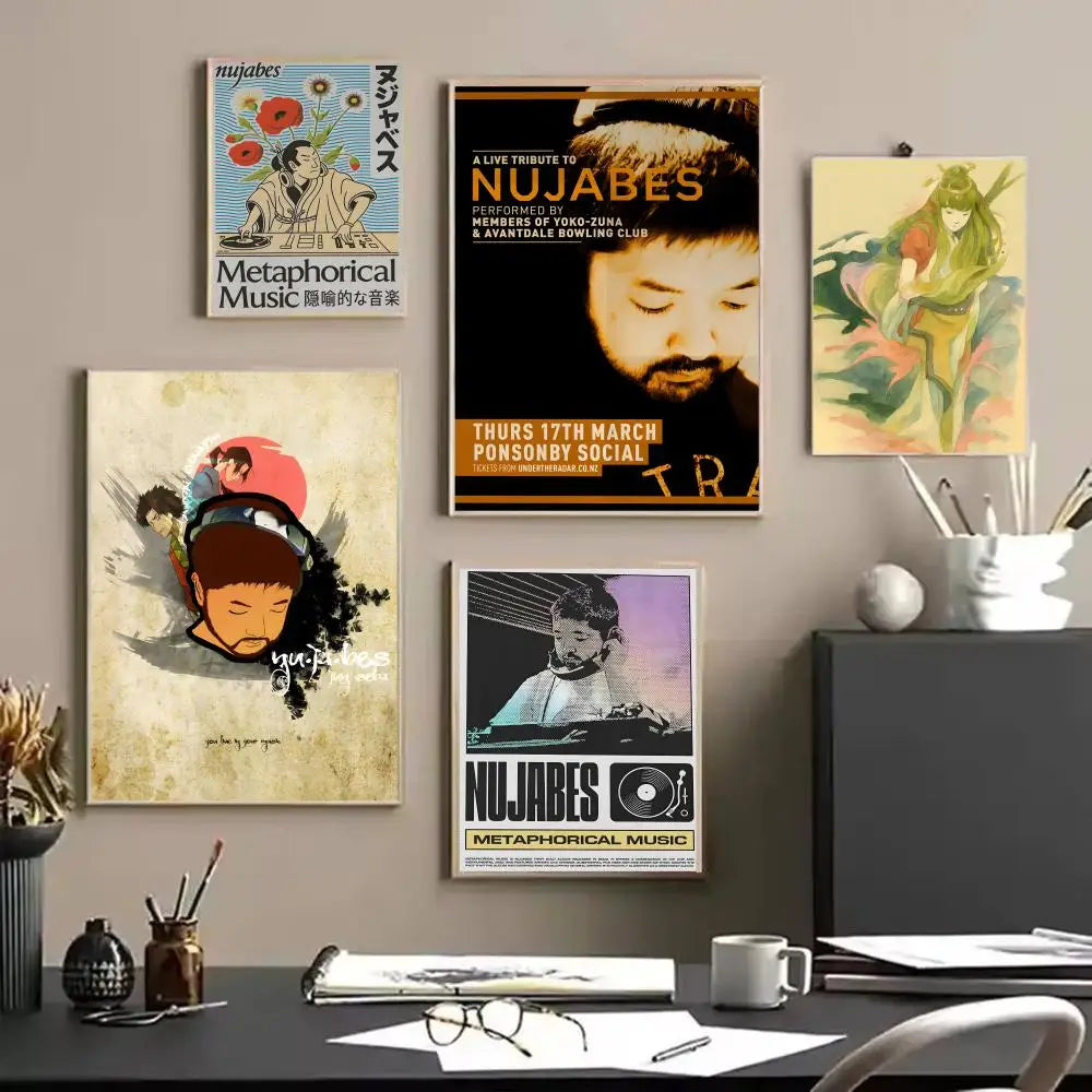 Nujabes Album Canvas Wall Art – Vintage Abstract Poster Print Canvas Wall Art Axl