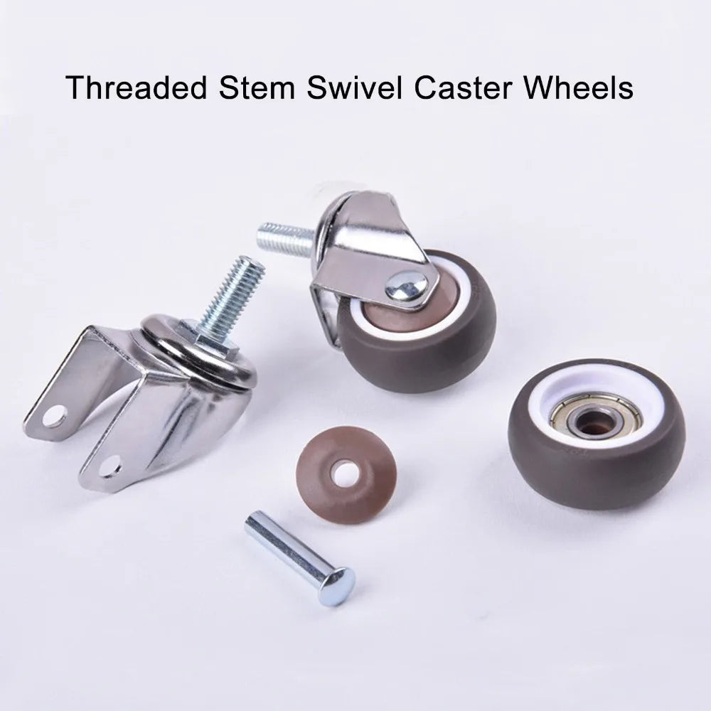 4-Pack Swivel Casters 1.5" & 2" TPE Rubber M10 Stem with Brakes Swivel Casters Axl