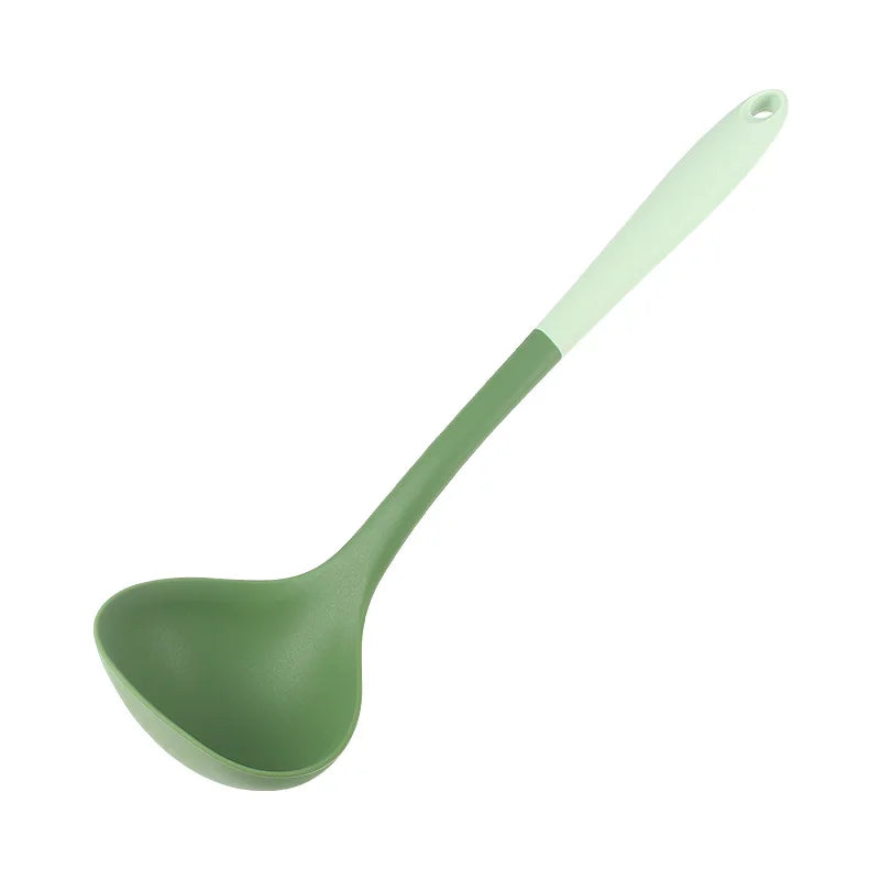 6-Piece Silicone Kitchen Utensil Set – Non-Stick Safe Tools Silicone Utensil Set Axl Soup spoon