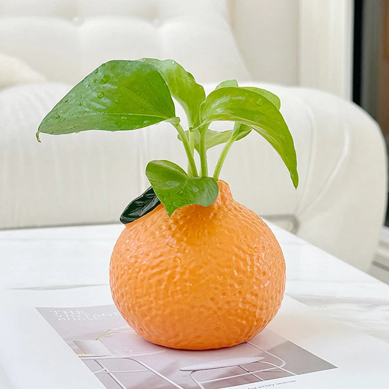 Orange Fruit Shaped Vase – Desktop Art Vase & Centerpiece Decorative Vase Axl