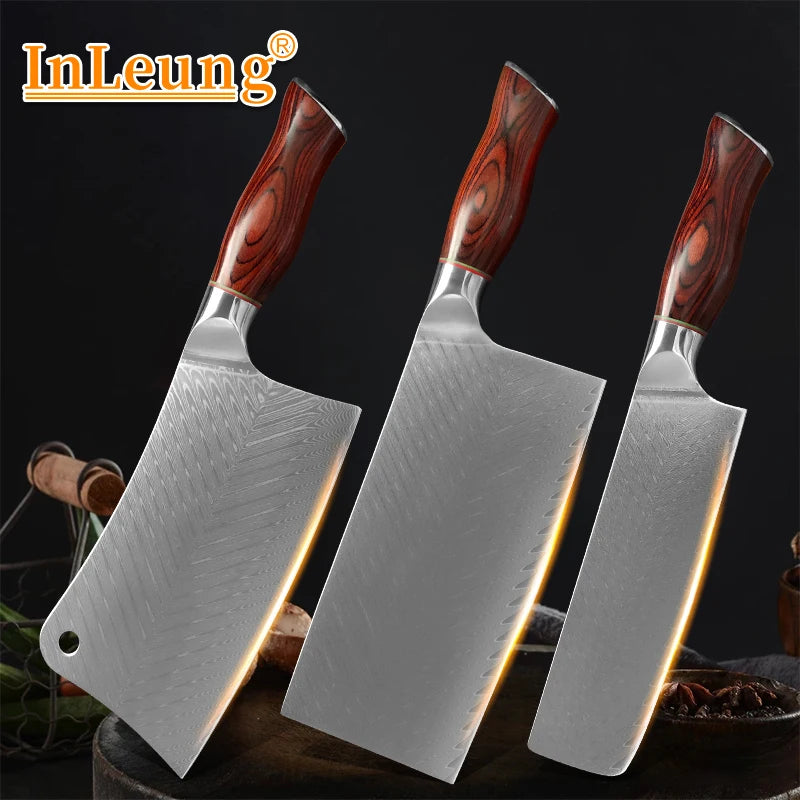 InLeung VG10 Damascus Steel Chef Knife – Wood Handle 18cm Damascus Chef Knife Axl