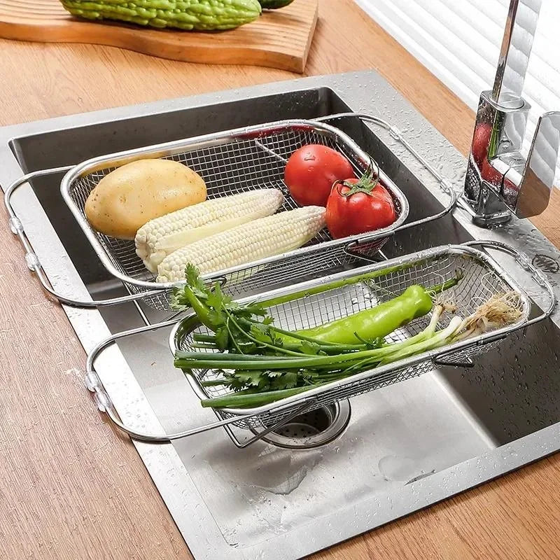 Expandable Stainless Steel Sink Colander & Drain Basket Sink Colander Basket Axl