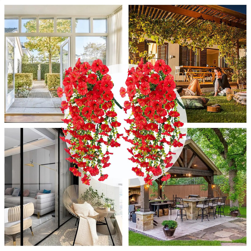 Artificial Silk Flower Vine Wreath 2pcs – Wedding & Garden Decor Artificial Flower Vine Axl
