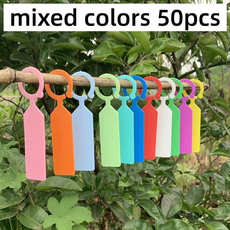 50 Pcs Waterproof Plant Labels – Bonsai & Garden Hanging Tags Garden Plant Labels Axl mixed colors 50pcs