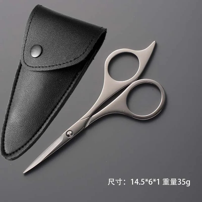 Serrated Stainless Steel Grooming Scissors – Beard & Eyebrow Grooming Scissors Axl 1025 Triangular leat