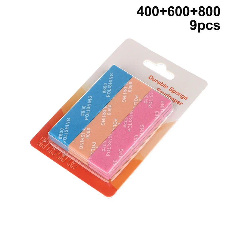 Wet/Dry Sponge Sandpaper Set 9/12 Pcs – #400 to #2000 Grit Sanding & Polishing Kit Axl A1