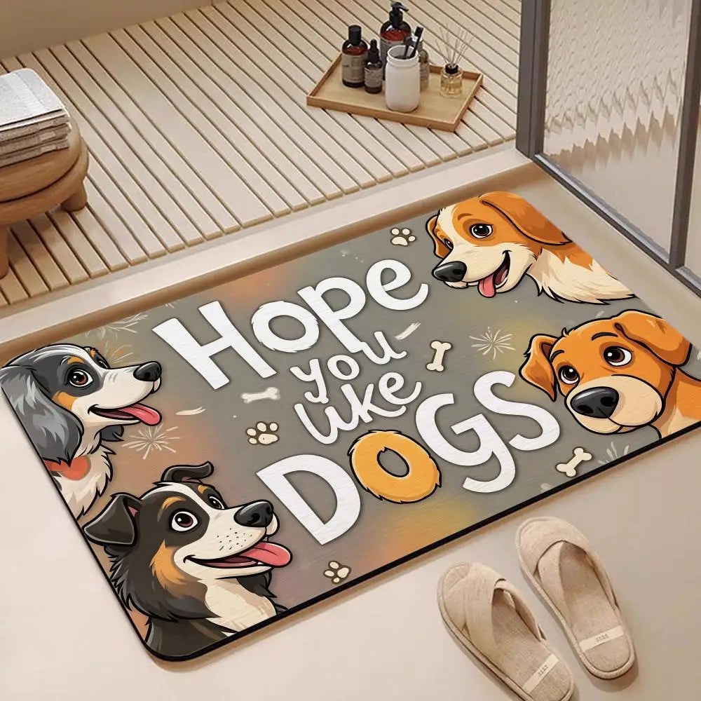 Cute Dog Diatomite Bath Mat – Quick Dry & Anti-Slip Floor Mat Diatomite Bath Mat Axl