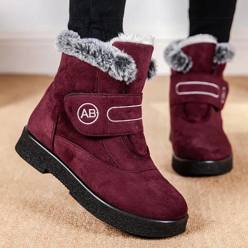HAJINK Women's Faux Fur Ankle Snow Boots – Warm Winter Booties Women's Ankle Boots Axl