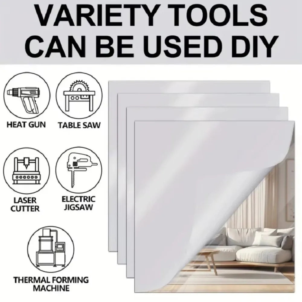 Self-Adhesive Acrylic Mirror Sheet – Shatterproof Wall Tiles Acrylic Mirror Tile Axl