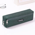 Canvas Pencil Case with Zipper – Solid Color Pen Storage Bag Canvas Pencil Case Axl Green