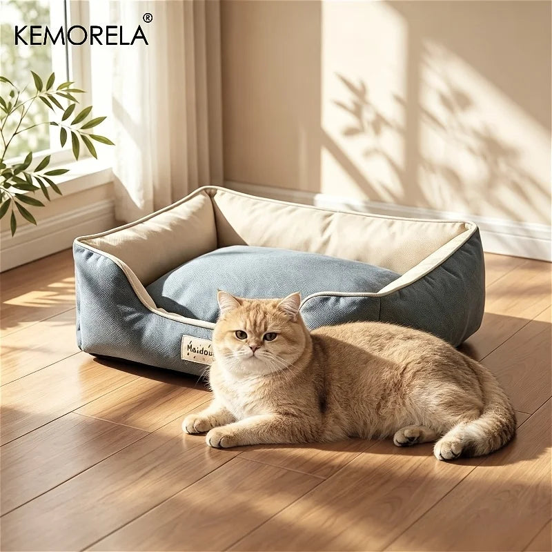 KEMORELA Four Season Cat & Dog Bed – Washable Anti-Slip Sofa Pet Sofa Bed Axl