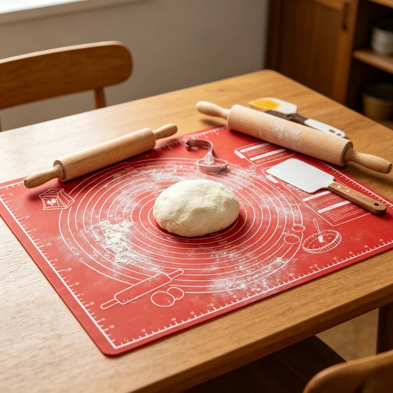 Non-Stick Silicone Baking Mat for Pizza & Cakes | Red Silicone Baking Mat Axl