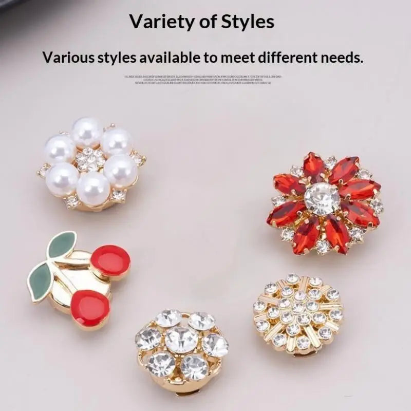Crystal Pearl Clip-On Button Covers – DIY Decorative Buttons Decorative Button Covers Axl