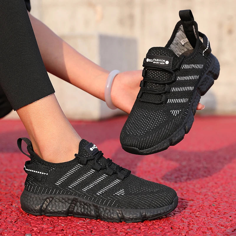 ZULIWAGN Breathable Mesh Sneakers – Lightweight Casual Shoes Mesh Casual Sneakers Axl All black 36