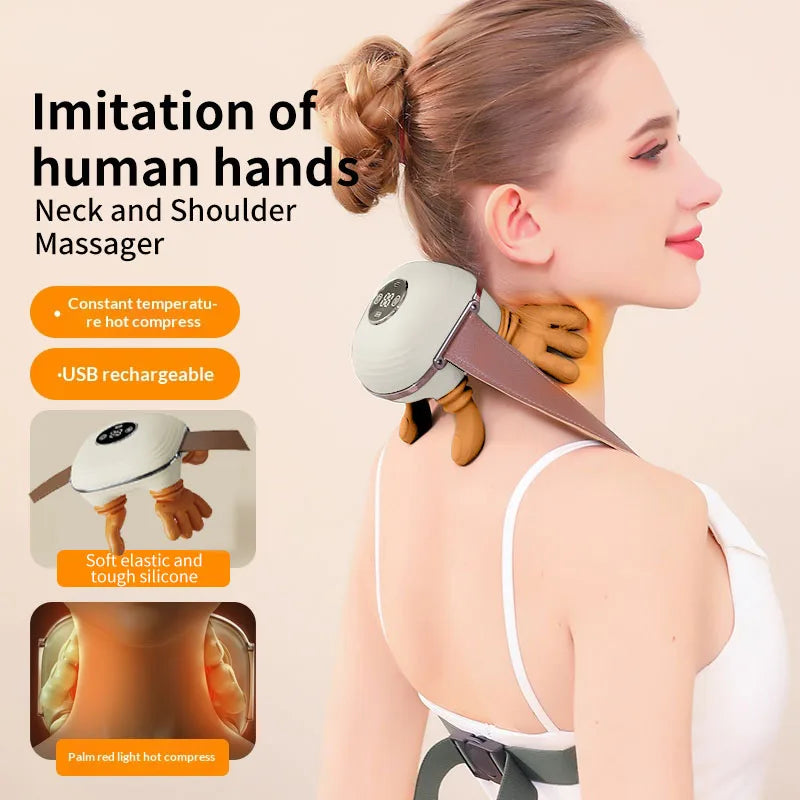 Neck & Shoulder Massager – LCD, 3-Speed & Warm Compress Neck Massager Axl