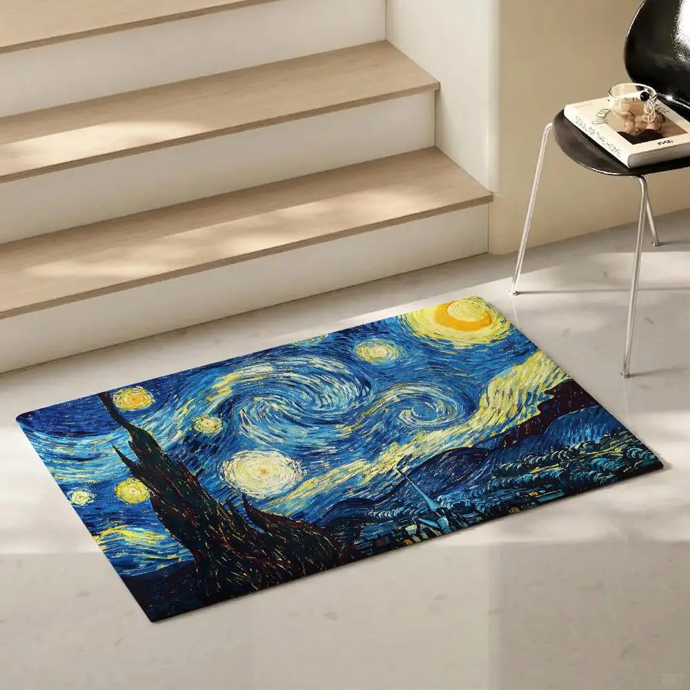 Vincent van Gogh Flannel Floor Mat – Non-Slip Indoor Rug Decorative Floor Mat Axl