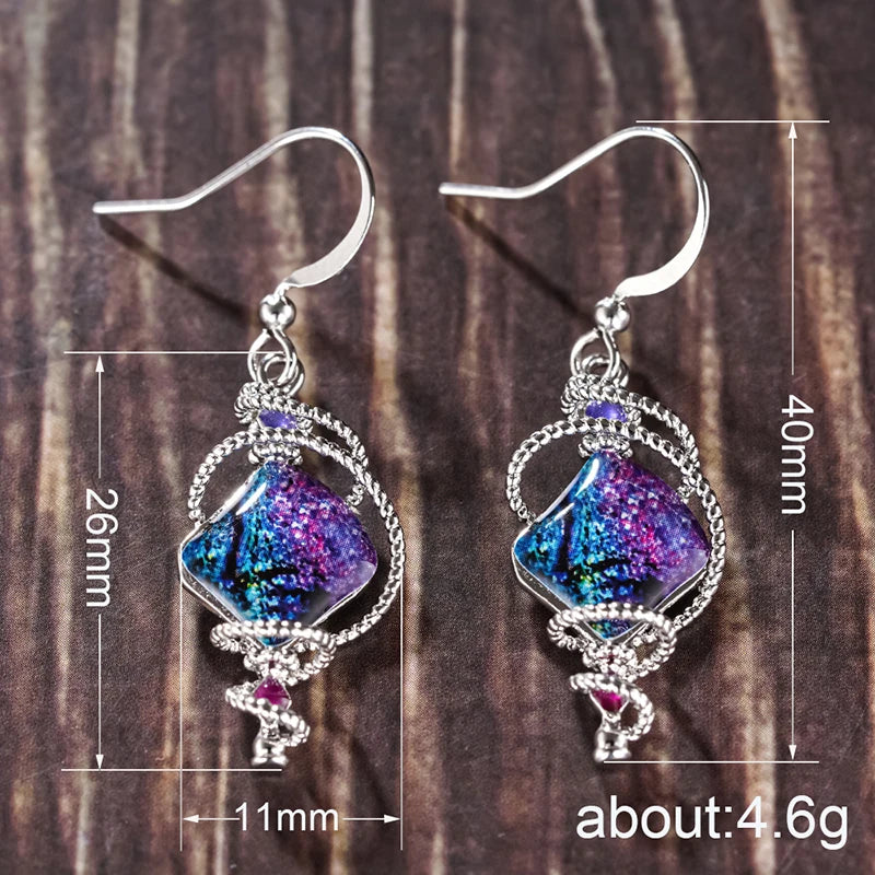 Huitan Purple Dangle Drop Earrings – Women's Fashion Jewelry Dangle Drop Earrings Axl
