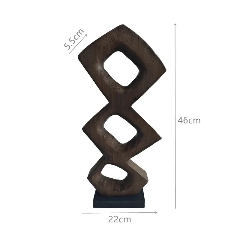 Solid Wood Figurines – Modern Minimalist Desktop Ornaments Wood Figurines Axl 251054