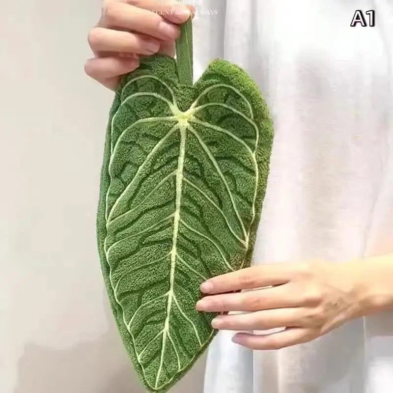 Cartoon Plant Hanging Hand Towel – Double-Layer Quick Dry Hanging Hand Towel Axl A1