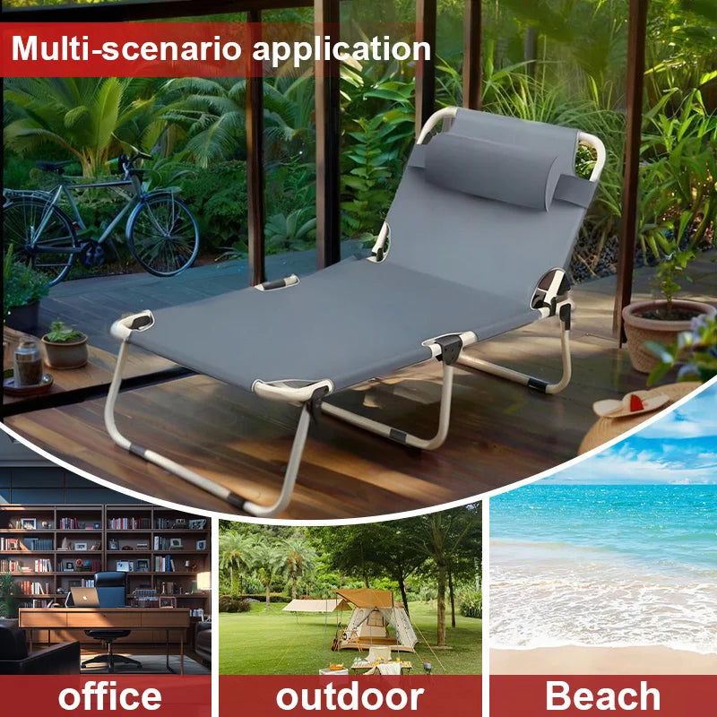 Portable Folding Recliner – Outdoor Sun Lounger with Pillow Outdoor Recliner Chair Axl