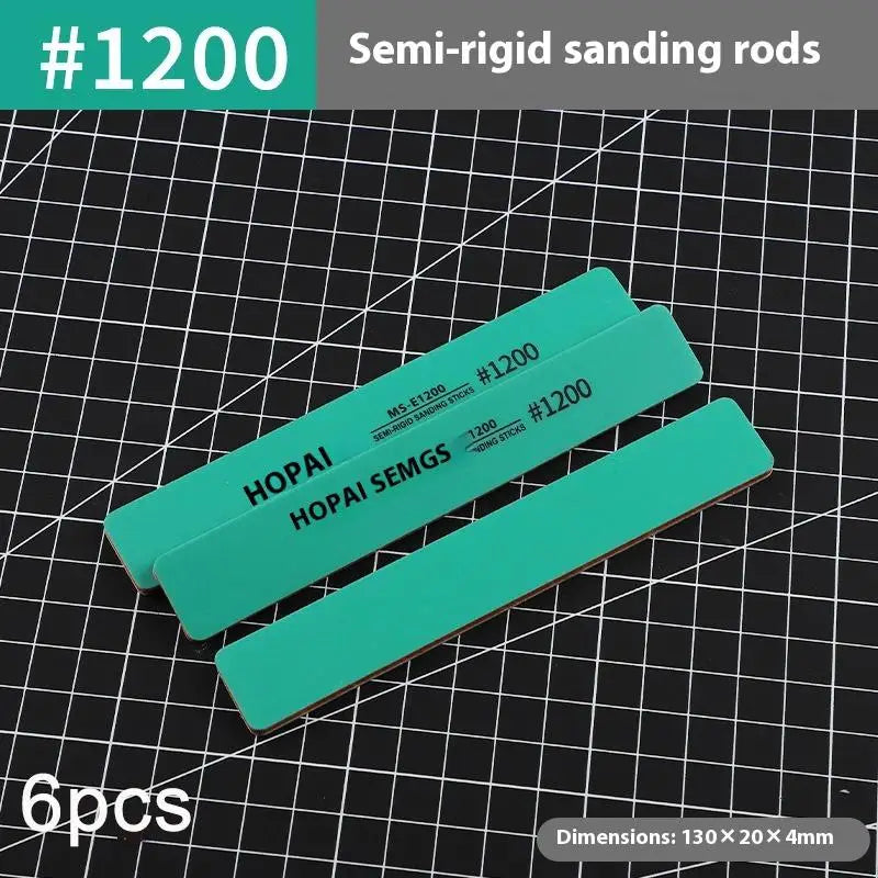Semi-Rigid Sanding Sticks #400–#1500 | 6-Pack Model Polish Kit Model Sanding Kit Axl P1200