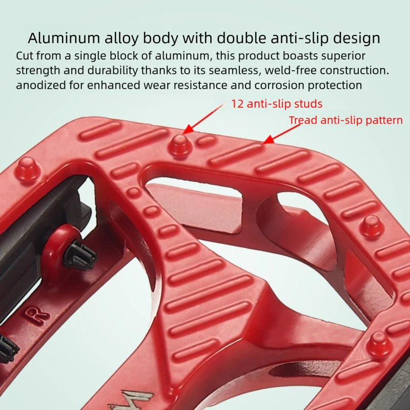 Ultralight Aluminum MTB Bike Pedals – Non-Slip Wide Platform Bike Pedals Axl