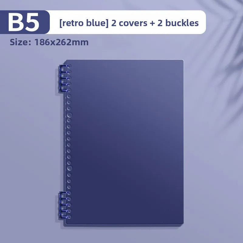 Transparent PP Loose-Leaf Binder Cover A4 A5 B5 – DIY Notebook Binder Cover Axl bule-B5-1pcs