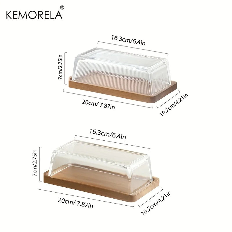 Wooden Cheese Tray with Glass Cover | Butter & Dessert Board Wooden Serving Tray Axl