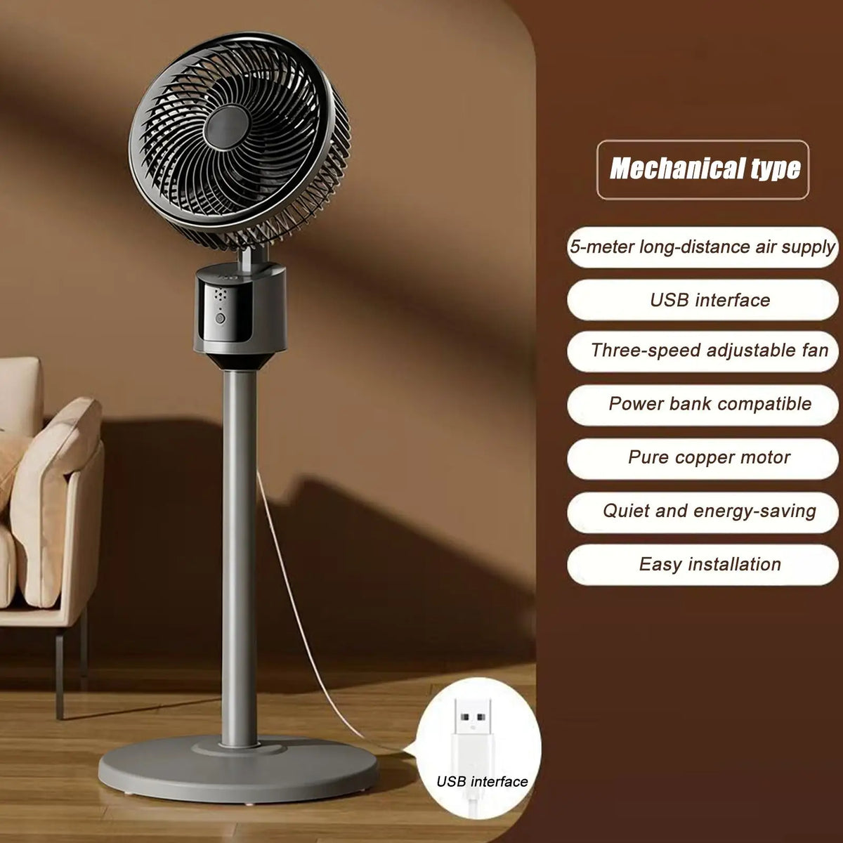 3-Speed Quiet Floor Fan – Standing Fan for Bedroom & Office Standing Floor Fan Axl