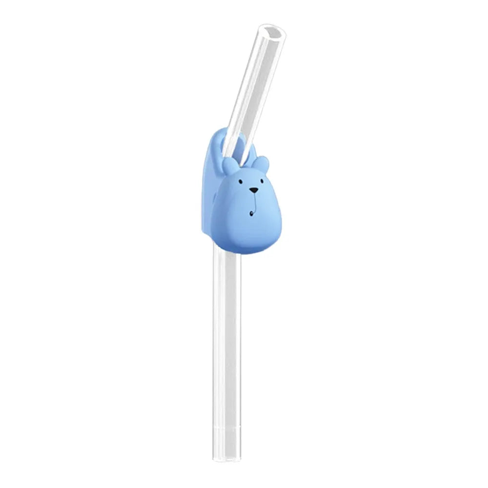 Soft Silicone Baby Buckle Straw – Portable Kids Cup Accessory Baby Feeding Straw Axl Blue
