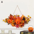 Halloween Maple Leaf & Pumpkin Wall Hanging Fall Decoration Halloween Wall Decor Axl A