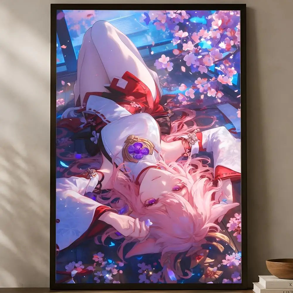 Yae Miko Self-Stick HD Wall Poster – Waterproof Anime Decor Wall Art Poster Axl