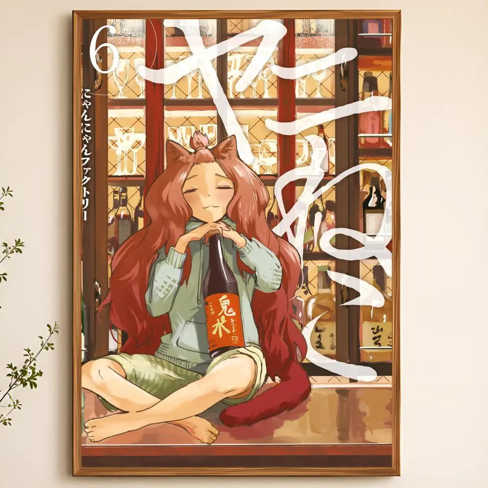 Yani Neko Peel-and-Stick PVC Wall Poster – HD Anime Art Wall Art Poster Axl White05 60X90cmNoframe