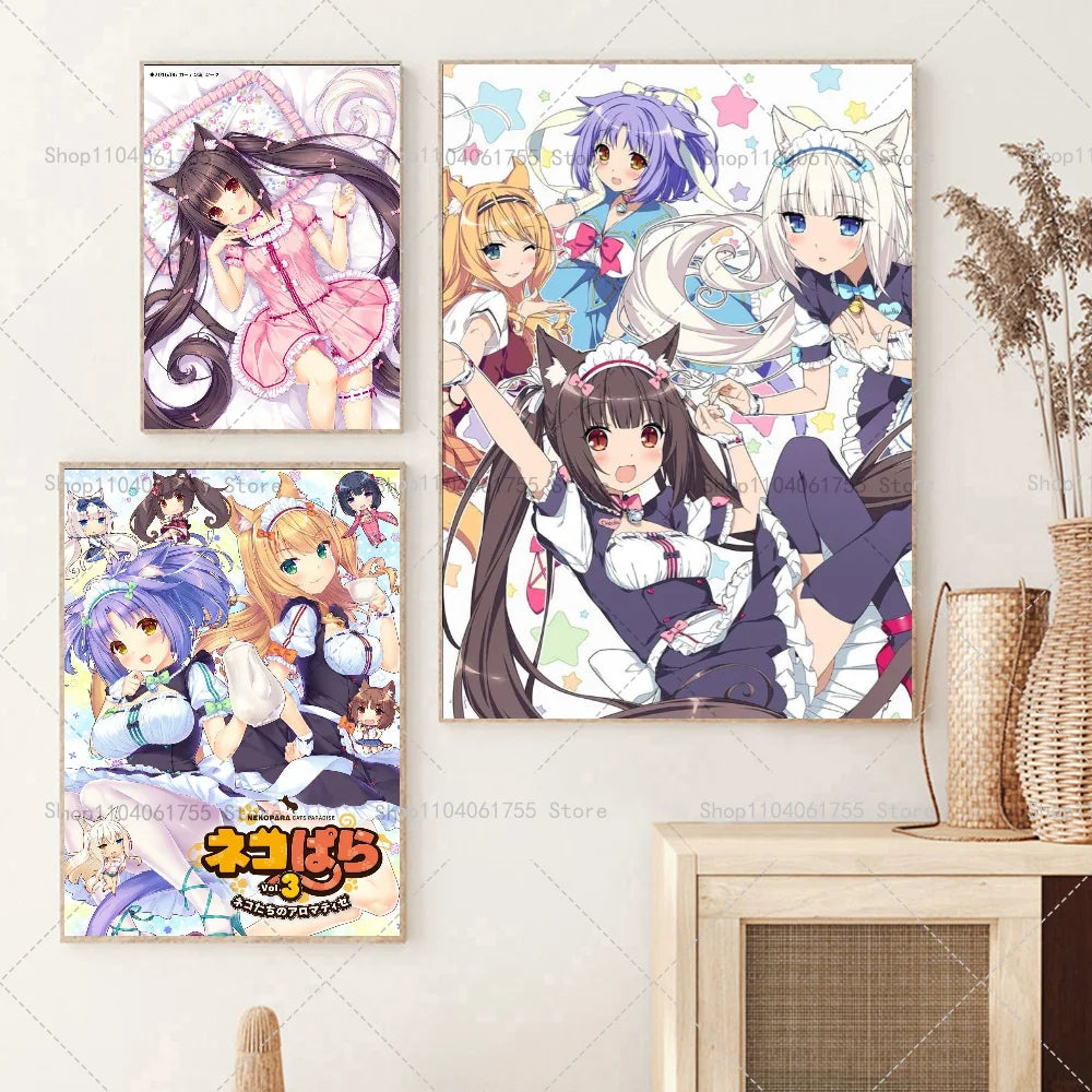 Nekopara Anime Poster – Waterproof Self-Adhesive Wall Sticker Anime Wall Poster Axl