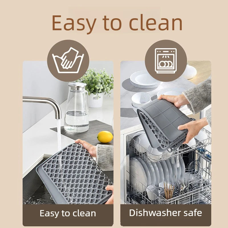 Extra Large Silicone Dish Drying Mat – Double-Layer Non-Slip Dish Drying Mat Axl