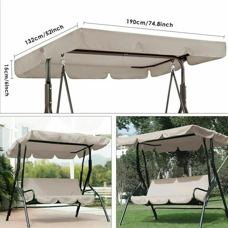 3-Seater Swing Seat Canopy Cover – Waterproof Garden Chair Swing Canopy Cover Axl